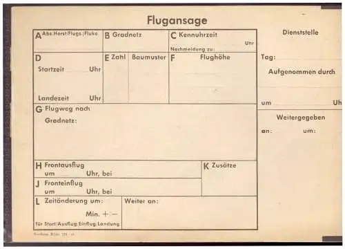 Dt- Reich (020285) Flugansage ungebraucht