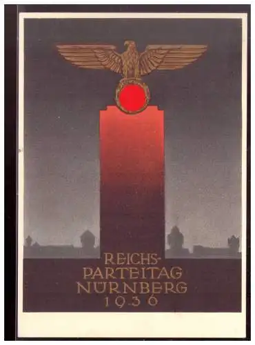 [Propagandapostkarte] DT- Reich (020507) Propagandakarte Reichsparteitag Nürnberg 1936, blanco gest. mit Stempel Reichsparteitag Nürnberg 1936. 