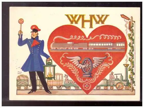 [Propagandapostkarte] Dt- Reich (020519) Propagandakarte WHW, Winterhilfswerk 1936/ 37, Woche des Verkehrs im Traditionsgau, gelaufen München. 