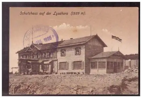[Ansichtskarte] ceskoslovensko (020580) Postkarte Schutzhaus auf der Lysahora (1325 m), gelaufen 8.8.1926. 