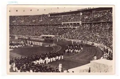 [Propagandapostkarte] Dt- Reich (020673) Propaganda AK Olymiade Berlin 1936, Reichssportfeld Eröffnung des Olympia-Stadion am 1.8., Blick auf. 