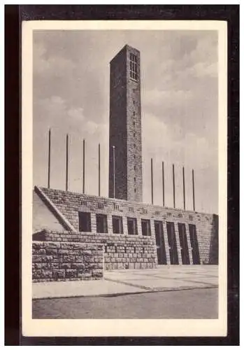 [Propagandapostkarte] Dt- Reich (020683) Propaganda AK Berlin , Der Glockenturm auf dem Reichssportfeld, ungebraucht. 