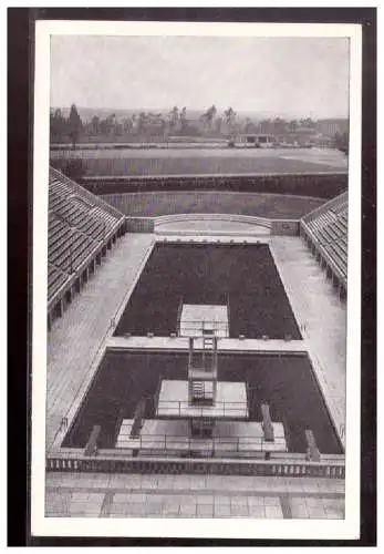 [Propagandapostkarte] Dt- Reich (020692) Propaganda AK Berlin Olympia 1936, Reichssportfeld- Blick von der Dt Kampfbahn auf das Schwimmstadion. 