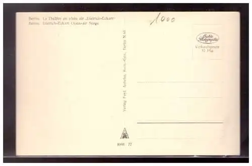 [Propagandapostkarte] Dt- Reich (020713) Propaganda AK Berlin , Berlin Dietrich- Eckart- Freilichtbühne, ungebraucht. 