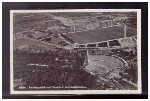 [Propagandapostkarte] Dt- Reich (020714) Propaganda AK Berlin , Reichsportfeld mit Dietrich- Eckart- Freilichtbühne, ungebraucht. 