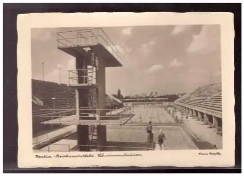 [Propagandapostkarte] Dt- Reich (020725) Propaganda AK Berlin, Berlin Reichssportfeld, Schwimmstadion, ungebraucht. 