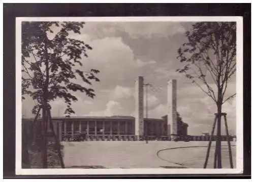 [Propagandapostkarte] Dt- Reich (020726) Propaganda AK Olympiade Berlin 1936, Eingang zum Reichssportfeld, gelaufen mit SST Berlin 3.8.1936. 