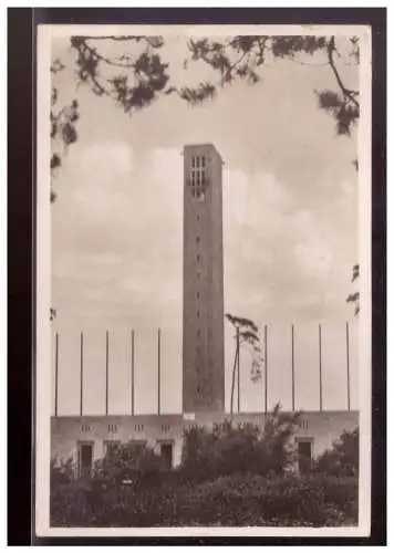 [Propagandapostkarte] Dt- Reich (020733) Propaganda AK Berlin Olympia 1936,Reichssportfeld, Glockenturm, gelaufen Berlin Charlottenburg. 
