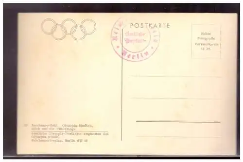 [Propagandapostkarte] Dt- Reich (020749) Propaganda AK Berlin Olympia 1936, Reichsportfeld, Olympia-Stadion, Blick auf die Führerloge, ungebra. 
