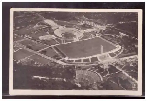 [Propagandapostkarte] Dt- Reich (020751) Propaganda AK Berlin Olympia 1936, Gesamtansicht Reichsportfeld mit Dietrich Eckardt Bühne, gelaufen. 