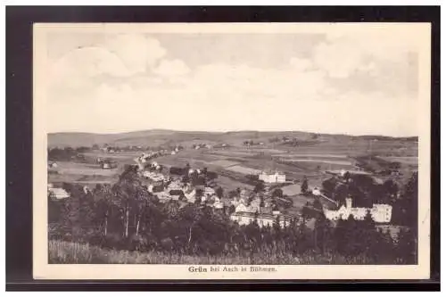 [Echtfotokarte schwarz/weiß] Tschechoslovakei (020878) AK Grün bei Asch in Böhmen, gelaufen. 
