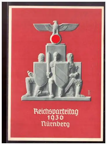 [Propagandapostkarte] DT- Reich (020883) Propagandakarte "Reichsparteitag der NSDAP, Nürnberg 1936", gelafen Nürnberg 10.9.1936. 