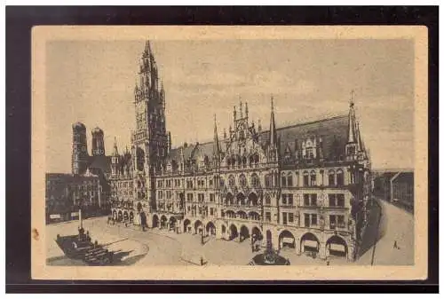[Ansichtskarte] DT-Reich (020951) AK München Rathaus mit blanco Sonderstempel Gaustrassensammlung München vom 23.24.1.1943. 