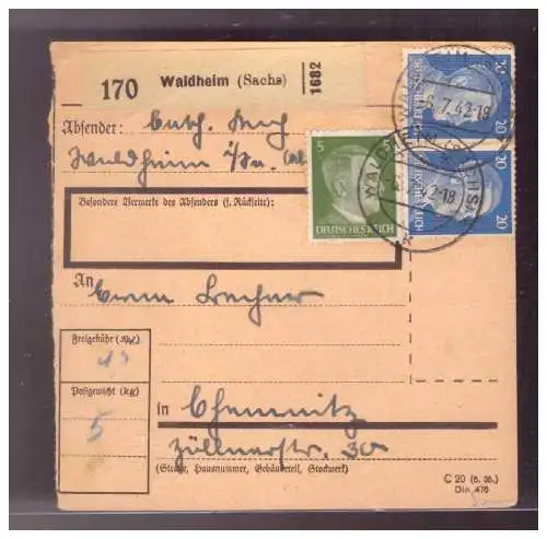 Deutsches Reich  Rundstempel (Datum und/oder Ort klar)