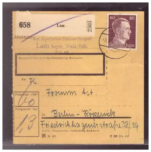 Deutsches Reich  Rundstempel (Datum und/oder Ort klar)