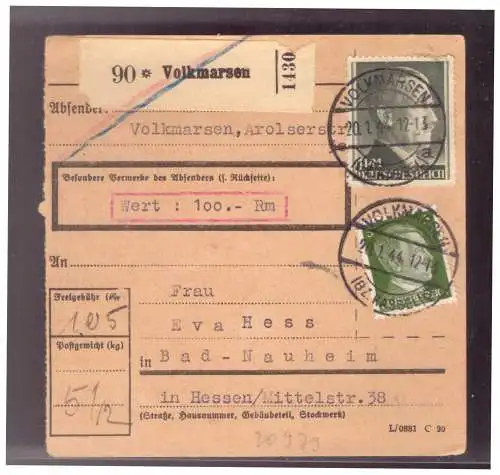 Deutsches Reich  Rundstempel (Datum und/oder Ort klar)