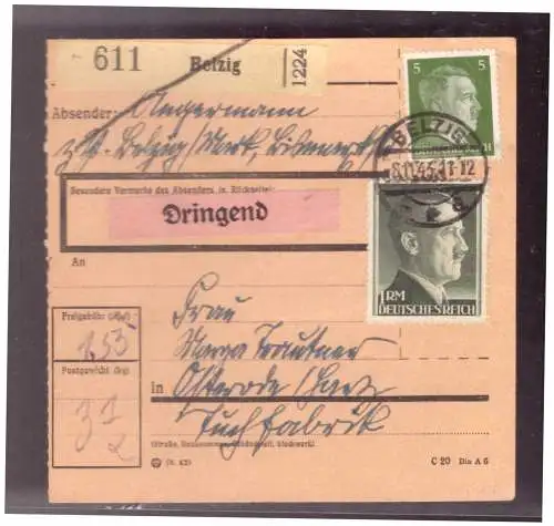 Deutsches Reich  Rundstempel (Datum und/oder Ort klar)