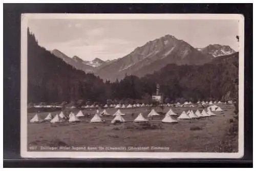 [Ansichtskarte] Dt- Reich (021050) Propagandapostkarte Zeltlager HJ Bann 104 Chemnitz, Obersdorf Zimmerov, ungebraucht. 