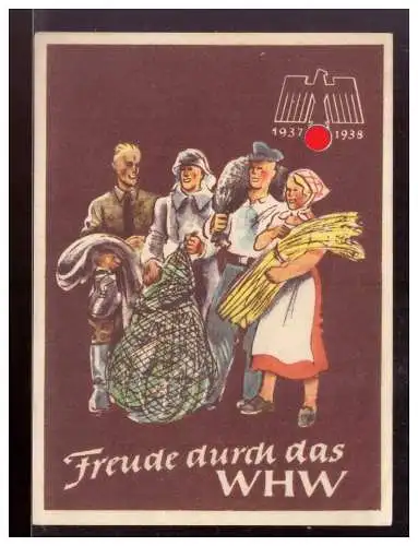 Dt- Reich (021091) Propaganda WHW Türblatt Freude durch das WHW 1937/ 1938
