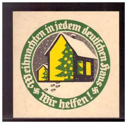 Dt- Reich (021110) Propaganda N.S Spendenblatt rund, Weihnachten in jedem deutschen Haus, Wir Helfen!