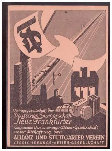 [Ansichtskarte] Dt- Reich (021118) Propaganda Wohnungskarte Deutsches Turnfest 1933 in Stuttgart. 