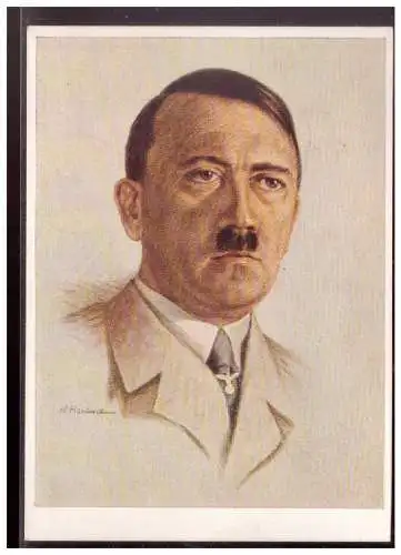 [Propagandapostkarte] Dt- Reich (021185) Propaganda AK Adolf Hitler,  blanco mit SST Braunau 20.4.1943 und TST Thalheim 9,11.1943. 
