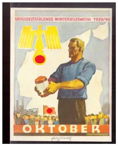 Dt- Reich (021267) Propaganda WHW Türblatt Grossdeutsches Winterhilfswerk, Oktober 1939/ 1940