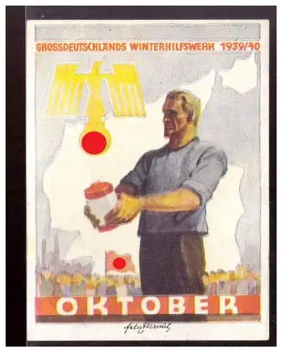 Dt- Reich (021268) Propaganda WHW Türblatt Grossdeutsches Winterhilfswerk, Oktober 1939/ 1940
