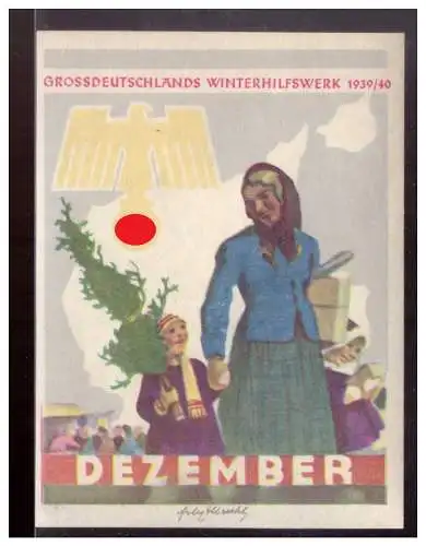 Dt- Reich (021271) Propaganda WHW Türblatt Grossdeutsches Winterhilfswerk, Dezember 1939/ 1940