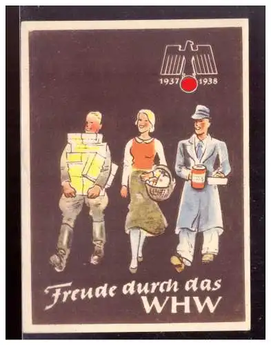 Dt- Reich (021272) Propaganda WHW Türblatt Freude durch das WHW 1937/ 1938
