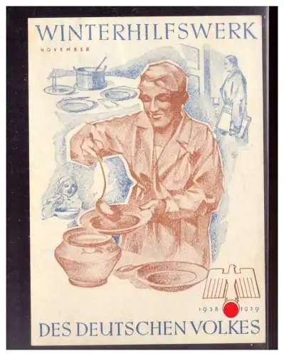 Dt- Reich (021273) Propaganda WHW Türblatt Des Deutschen Volkes, Winterhilfswerk, November 1938/ 1939