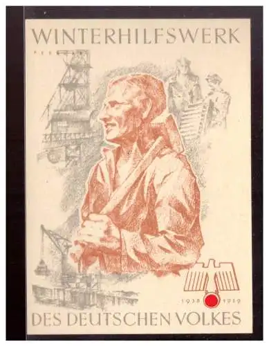 Dt- Reich (021274) Propaganda WHW Türblatt Des Deutschen Volkes, Winterhilfswerk, Februar 1938/ 1939