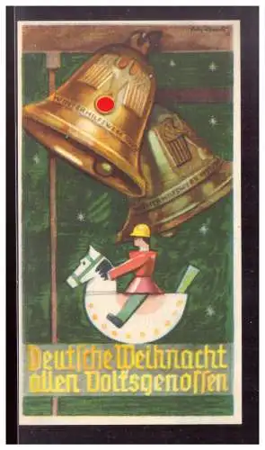 Dt- Reich (021278) Propaganda WHW Türblatt Deutsche Weihnacht allen Volksgenossen 1935/ 1936