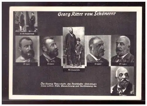 [Propagandapostkarte] Dt.- Reich (021320) Propagandakarte Georg Ritter von Schönerer, blanco gest. mit SST Wien und Wien- Messe. 