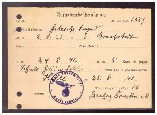Deutsches Reich  Rundstempel (Datum und/oder Ort klar)