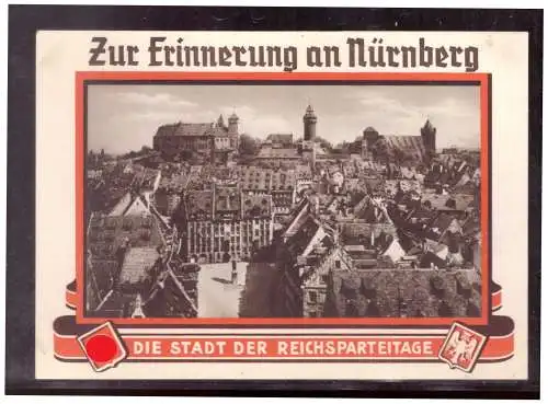 [Propagandapostkarte] Dt- Reich (021427) Propagandakarte Zur Erinnerung an Nürnberg, Die Stadt der Reichsparteitage, Sebalduskirche zur Burg. 