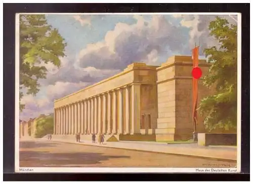[Propagandapostkarte] Dt- Reich (021441) Propagandakarte farbig München, Haus der Deutschen Kunst, gelaufen München 1.1.1943. 