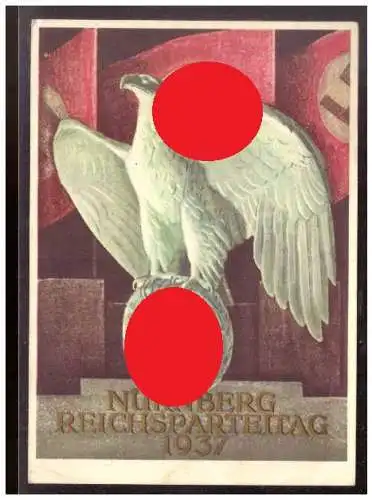 [Propagandapostkarte] Dt- Reich (021462) Propagandakarte Nürnberg Reichtsparteitag 1937, gelaufen mit SST Nürnberg  am 11.9.1937. 