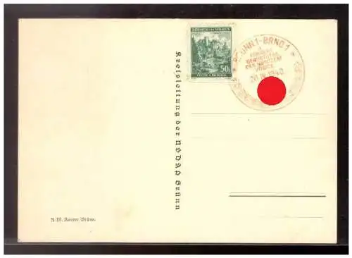 Bes. 2. Wk. Böhmen/M.  Rundstempel (Datum und/oder Ort klar)