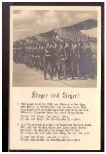 [Propagandapostkarte] Dt- Reich (021529) Propaganda Liederkarte Flieger sind Sieger, ungebraucht. 