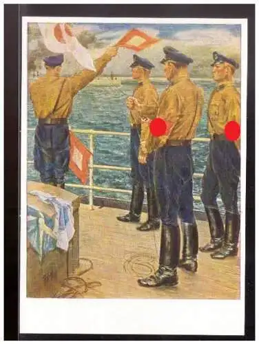[Propagandapostkarte] Dt- Reich (021544) Propagandakarte Deutscher erwirb das SA Sportabzeichen, die Marine SA übt, ungebraucht. 