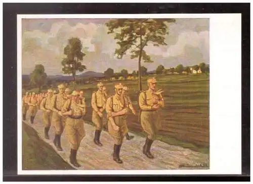 [Propagandapostkarte] Dt- Reich (021545) Propagandakarte Deutscher erwirb das SA Sportabzeichen, Wir maschieren für die Heimat, ungebraucht. 