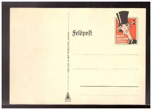 [Propagandapostkarte] DT- Reich (021554) Propaganda Feldpostkarte Wert keinen Pfennig, Chamberlin, ungebraucht. 