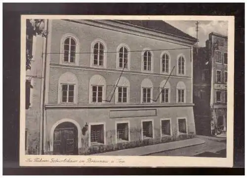 [Propagandapostkarte] Dt- Reich (021561) Propagandakarte Des Führers Geburtshaus in Braunau am Inn, ungebraucht. 