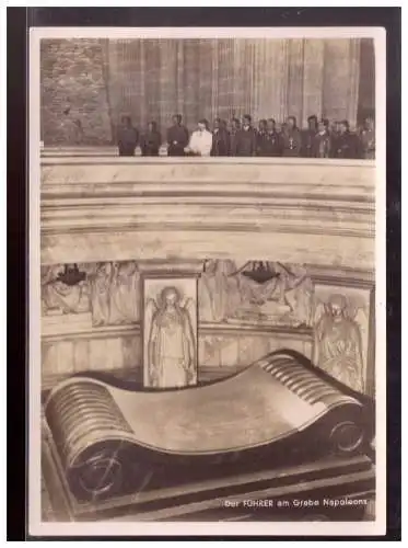 [Propagandapostkarte] Dt- Reich (021573) Propagandakarte Der Führer am Grabe Napoleons, ungebraucht Foto Hoffmann Karte. 