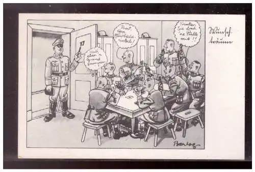 [Propagandapostkarte] AK (021578) Dt- Reich Ansichtskarte Soldaten Humor, ungebraucht. 