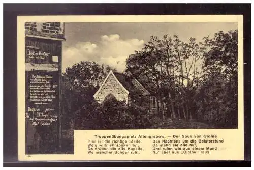 [Propagandapostkarte] DT-Reich (021599) Postkarte Truppenübungsplatz Altengrabow, gelaufen mit Feldpost und Landpoststempel Dähre 15.12.1941. 