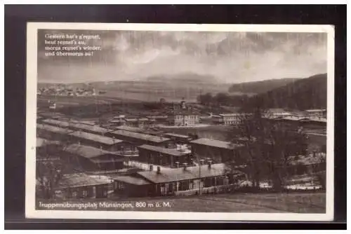 [Propagandapostkarte] DT-Reich (021609) Postkarte Truppenübungsplatz Münsingen, gelaufen Münsingen 27.5.1938. 