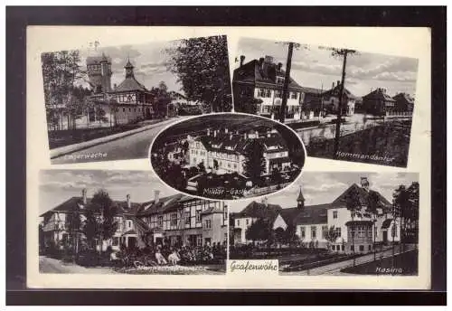 [Propagandapostkarte] DT-Reich (021612) Postkarte  Mehrfelderkarte Tr.Üb. Pl. Grafenwöhr, Heideweiher, gel. Feldpost SST Grafenwöhr 23.12.1937. 