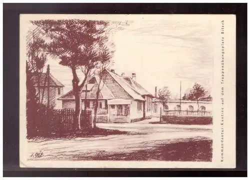 [Propagandapostkarte] DT-Reich (021613) Postkarte  Kommandatur- Kantine auf dem Truppenübungsplatz Bitsch, gelaufen 4.8.1941. 